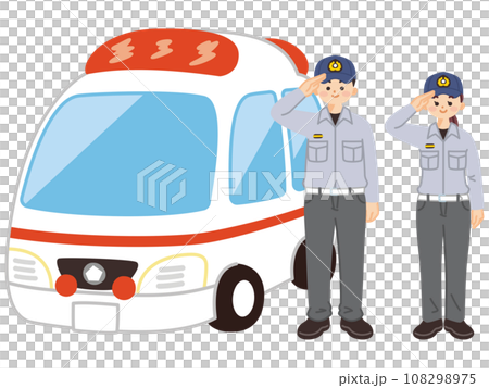 救急救命士と救急車　医療従事者 108298975