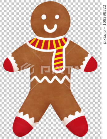 Christmas gingerbread man wearing knittted scarft Christmas gingerbread man wearing knittted scarft 108299322