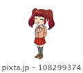 笑顔のツインテールの女子学生 108299374