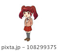 明るい表情のツインテールの女子学生 108299375