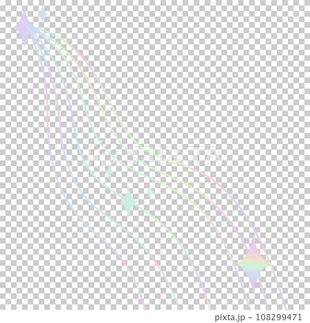 Modern minimalist y2k aesthetic line element trendy linear frame with star, geometric form. Arch frame with sparkle twinkle simple decorative hologram pastel style border 108299471