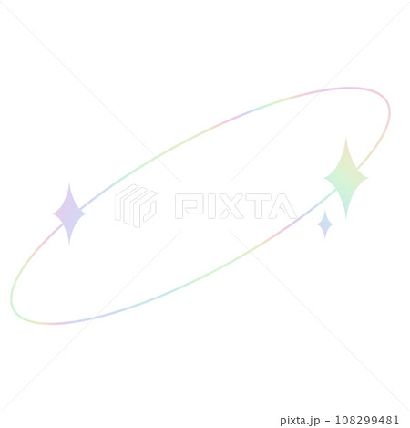 Modern minimalist y2k aesthetic line element trendy linear frame with star, geometric form. Arch frame with sparkle twinkle simple decorative hologram pastel style border 108299481