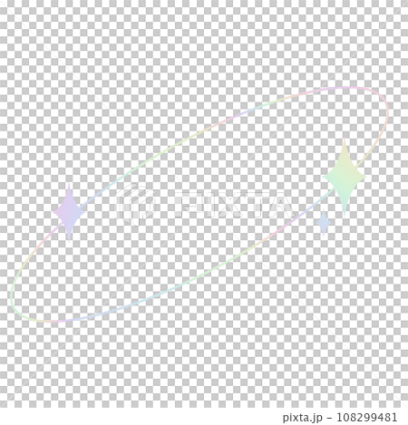 Modern minimalist y2k aesthetic line element trendy linear frame with star, geometric form. Arch frame with sparkle twinkle simple decorative hologram pastel style border 108299481