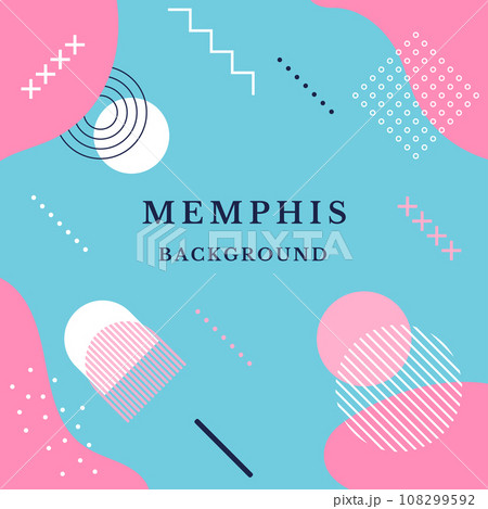 Pattern from geometric shapes in Memphis 80s-90s 108299592