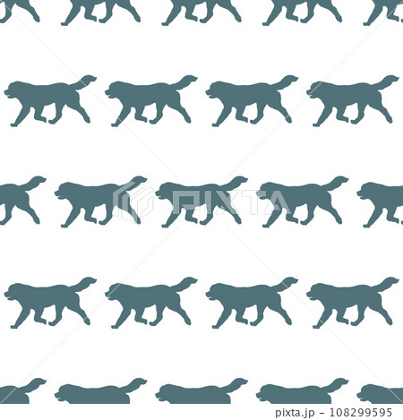 Seamless pattern. Running newfoundland dog 108299595
