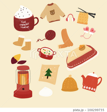 winter item set illustration icon  108299735