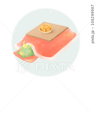 こたつでうたた寝する辰の水彩風イラスト こたつでうたた寝する辰の水彩風イラスト 108299987