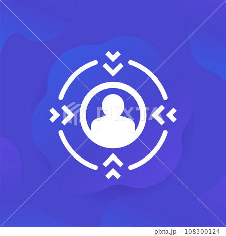 Focus on client icon, customer centricity concept Focus on client icon, customer centricity concept 108300124