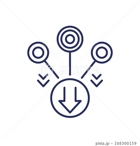 consolidate or merge line icon 108300159
