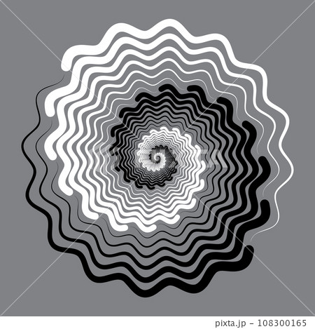 Spiral background with wavy lines. Yin and yang style. Design element or icon. Spiral background with wavy lines. Yin and yang style. Design element or icon. 108300165