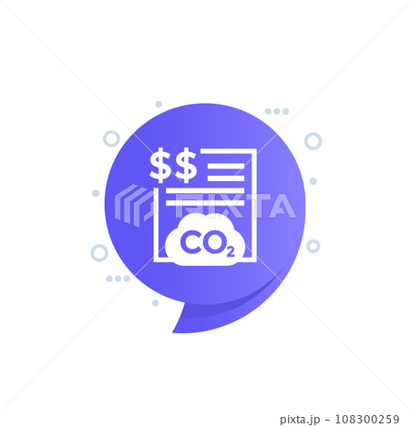 carbon dioxide emissions cost vector icon 108300259