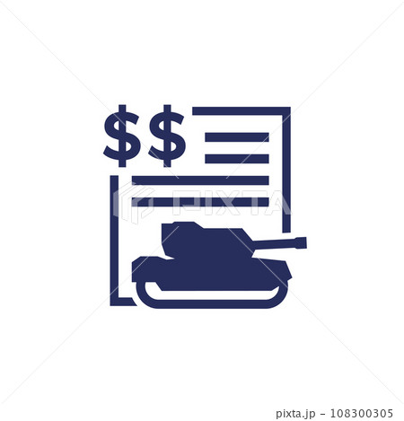 military spending, defence budget icon with a tank 108300305