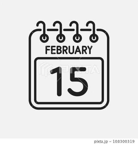 Icon page calendar day - 15 February 108300319