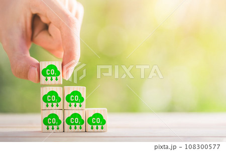 CO2 emission concept. Green industries business concept. Net zero emissions. Renewable energy, sustainable technology, ecology solutions. CO2 emission concept. Green industries business concept. Net zero emissions. Renewable energy, sustainable technology, ecology solutions. 108300577