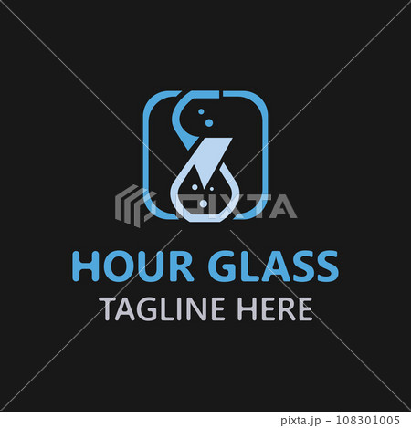 Hourglass logo ancient vintage style object design template flat vector 108301005