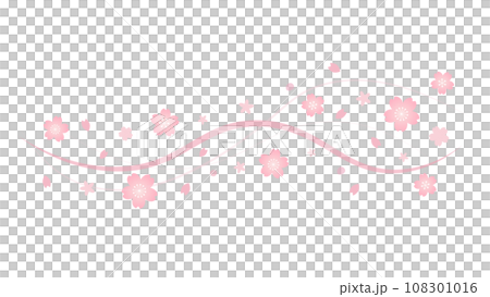 Pink vector background image of flowing waves of cherry blossoms 108301016