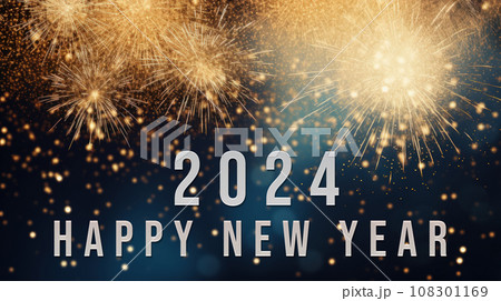 Firework light and bokeh abstract celebrate background. 108301169