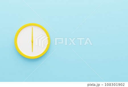 3D画像_シンプルな壁掛け時計_6時 108301902