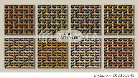 Seamless patterns with loose interwoven ropes 108301949