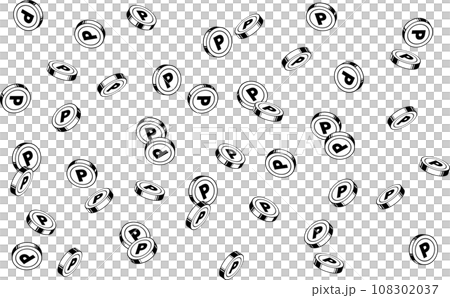 Point coins with a P mark falling apart 108302037