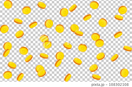 バラバラに落ちるCマークのついたコイン 108302108