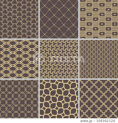 Set of Geometric Modern Vector Seamless Backgrounds and Graphics. Collection of Patterns in Different Styles Set of Geometric Modern Vector Seamless Backgrounds and Graphics. Collection of Patterns in Different Styles 108302128