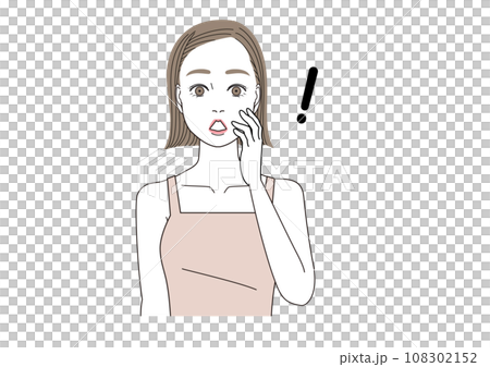 一個女人睜大眼睛，表情驚訝 108302152