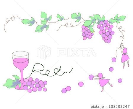 おしゃれな赤ワインのイラスト 108302247