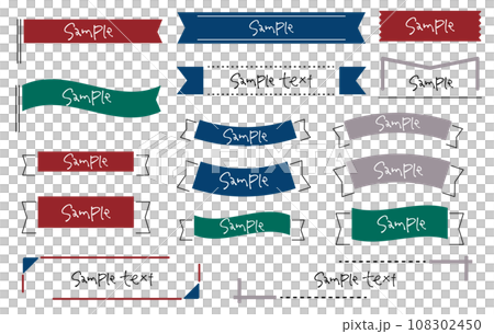 Stylish line drawing title ribbon winter color Christmas 108302450