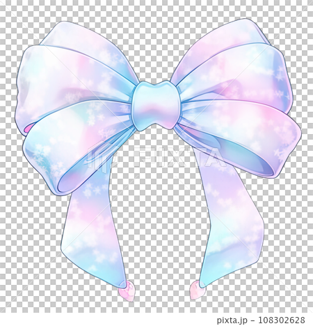 Pastel bow and fluffy, cute ribbon, kawaii style accessory  108302628