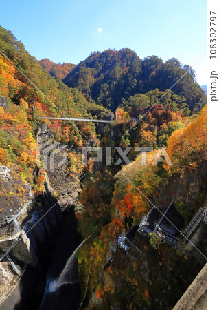絶景スポット!瀬戸合峡の紅葉/栃木県日光市川俣 絶景スポット!瀬戸合峡の紅葉/栃木県日光市川俣 108302797