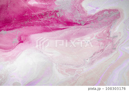 Abstract fluid acrylic painting. Marbled red abstract background. 108303176
