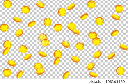 Coin illustration falling apart 108303189