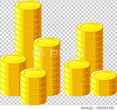 Illustration of coins stacking up straight 108303192