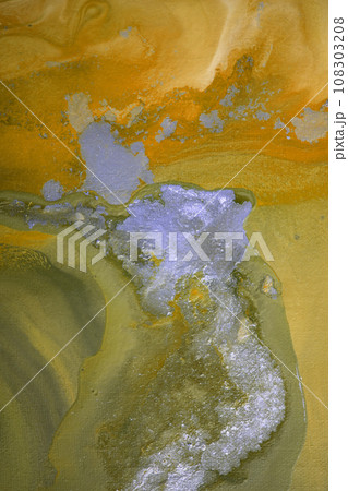 Abstract fluid acrylic painting. Marbled blue abstract background. 108303208