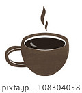 手描き風のシンプルなコーヒーカップのイラスト 108304058