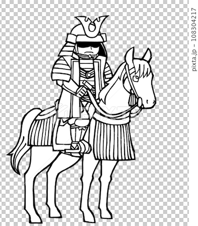 大将（騎馬・左・モノクロ 108304217