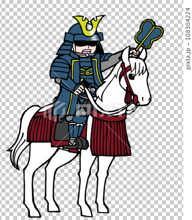 大将（騎馬かかれ・左・青 108304224