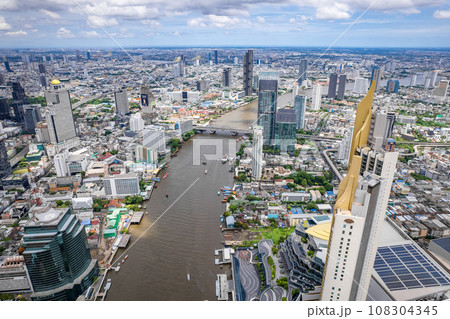Aerial view of Khlong San and Chao Phraya river in Bangkok, Thailand Aerial view of Khlong San and Chao Phraya river in Bangkok, Thailand 108304345