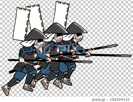 足軽セット（ヤリ突撃・左 108304532