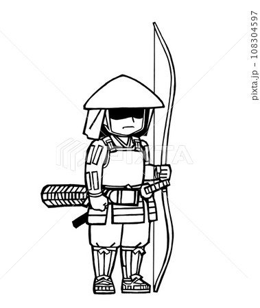 足軽（弓・左・モノクロ 108304597