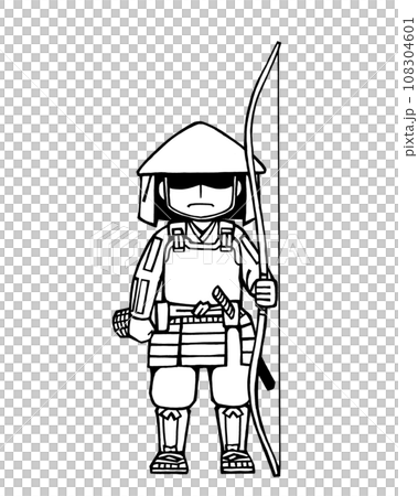 Ashigaru (bow, front, monochrome) 108304601