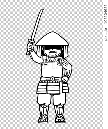 Ashigaru (Kachidoki, front 2, monochrome) 108304623
