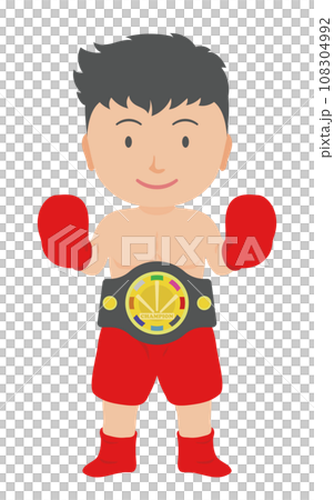 Male boxer wearing a championship belt Male boxer wearing a championship belt 108304992