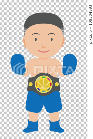 戴著冠軍腰帶的男拳擊手 108304993