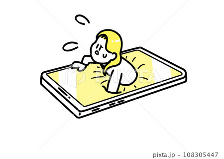 スマホに依存する若い女性 スマホに依存する若い女性 108305447