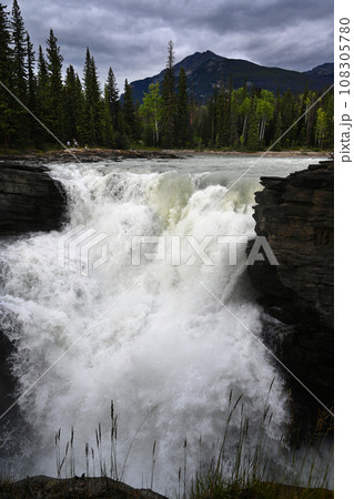 Athabasca Falls is a waterfall in Jasper National Park, Alberta, Canada. Athabasca Falls is a waterfall in Jasper National Park, Alberta, Canada. 108305780