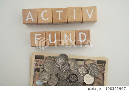 積み木で作ったアルファベット文字ACTIVFUND 108305967