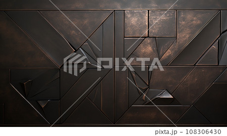 Bronze patinated geometric tiles 108306430