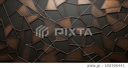 Bronze patinated geometric tiles 108306441